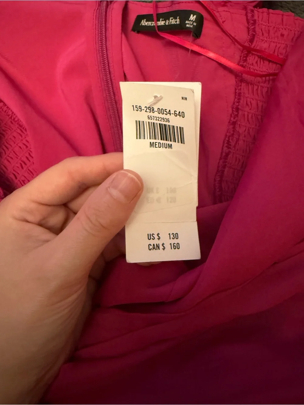 Pink Abercrombie high low wrap style dress NWT size M